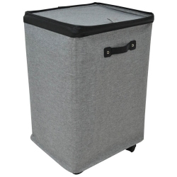 Καλάθι απλύτων υφασμάτινο με ροδάκια γκρι 60εκ Ankor 813186