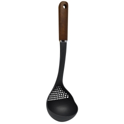 Κουτάλα βαθιά τρυπητή αντικολλητική με ξύλινη λαβή μαύρη 33.5εκ Ankor 809660