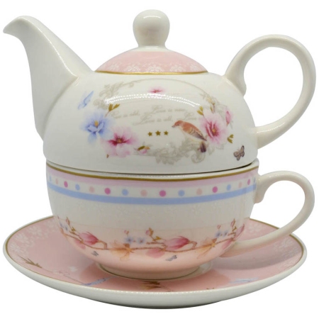 Σετ τσαγιού 2 τεμαχίων τσαγιέρα-φλυτζάνι πορσελάνης Ankor 814640