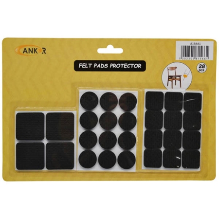 Τσοχάκια επίπλων προστατευτικα σετ 28 τεμαχίων μαύρο Ankor 815661