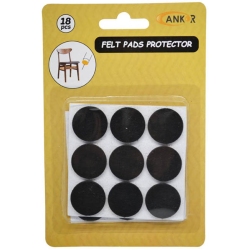 Τσοχάκια επίπλων προστατευτικα σετ 18 τεμαχίων μαύρο 2.5εκ Ankor 815692
