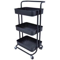 Μανάβης τρόλλεϋ μεταλλικός 3 θέσεων μαύρος 43x36x89εκ Ankor 815463