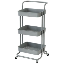 Μανάβης τρόλλεϋ μεταλλικός 3 θέσεων γκρι 43x36x89εκ Ankor 815487