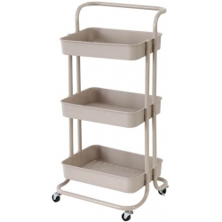 Μανάβης τρόλλεϋ μεταλλικός 3 θέσεων μπεζ 43x36x89εκ Ankor 815494