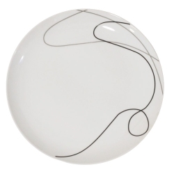 Πιάτο ρηχό πορσελάνης No168 λευκό-μαύρο 27x3εκ Karvounis Νο 168