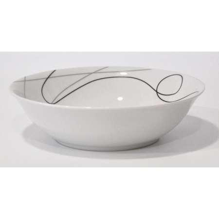 Σαλατιέρα πορσελάνης No168 λευκό-μαύρο 23x6.5εκ Karvounis 11345/L168