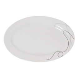 Πιατέλα οβάλ πορσελάνης No168 λευκό-μαύρο 30.5x20.5x2εκ Karvounis 11376/L168