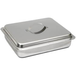 Ταψί ανοξείδωτο 18/10 ορθογώνιο με καπάκι 43x37εκ Silver SIL-4337K