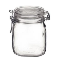 Βάζο γυάλινο 0,75Lt με έλασμα Fido Ιταλίας Bormioli 00.30031