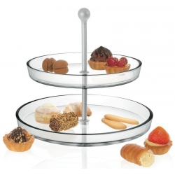 Πιατέλα-τουρτιέρα 2όροφη γυάλινη   Palladio   27εκ Borgonovo 13286646