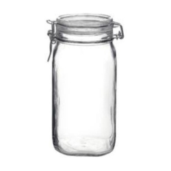 Βάζο γυάλινο 1.5L με έλασμα Fido Ιταλίας Bormioli 00.30033