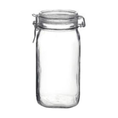 Βάζο γυάλινο 1.5L με έλασμα Fido Ιταλίας Bormioli 00.30033