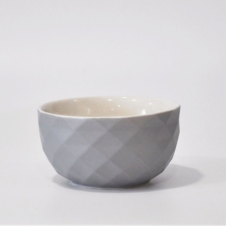 Μπωλ πρωινού πορσελάνης γκρι 550ml Kostopoulos 60.40402