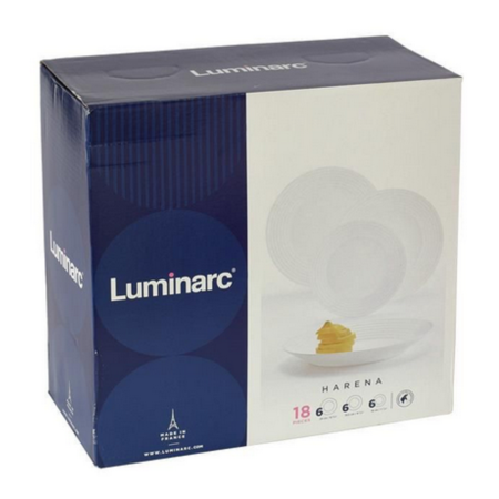 Πιάτα σετ 18 τεμαχίων Harena λευκό Luminarc L3270