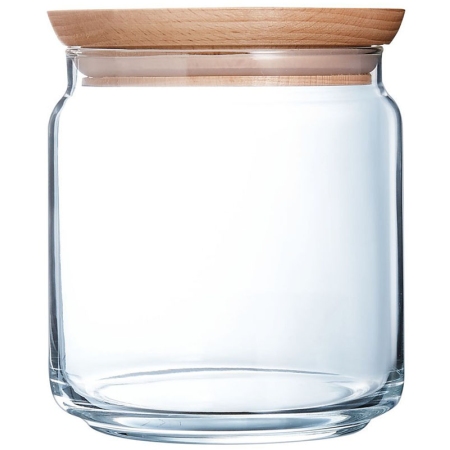 Βάζο τροφίμων γυάλινο με ξύλινο πώμα Pure 750ml Luminarc P9611