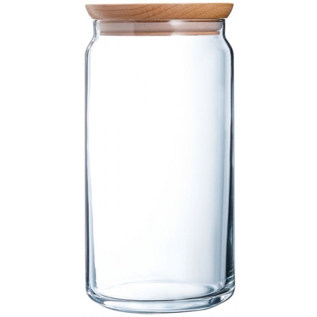 Βάζο τροφίμων γυάλινο με ξύλινο πώμα Pure 1500ml Luminarc P9613
