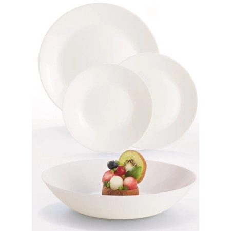 Πιάτα σετ 18 τεμαχίων γυάλινα πυράντοχα Zelie λευκό Luminarc V3790