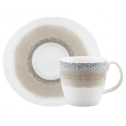 Φλυτζάνια τσαγιού πορσελάνης με πιατάκι σετ 6 τεμαχίων Apeiron beige 250cc Ionia 3182169
