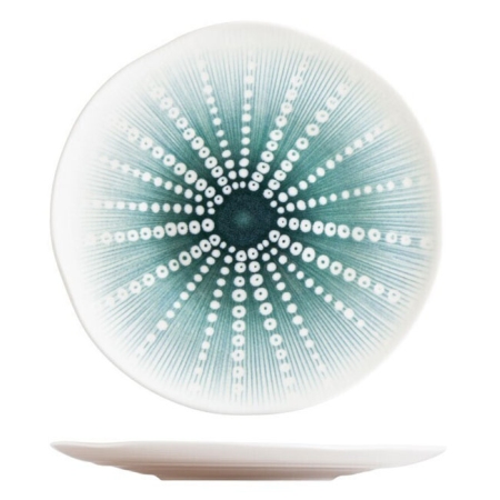 Πιάτο ρηχό πορσελάνης Αχινός Blue Dot 22.5x2εκ Ionia 1562404