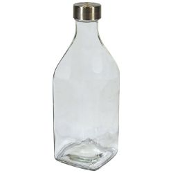Μπουκάλι γυάλινο με βιδωτό καπάκι διάφανο 1Lt Sidirela Ε-3130