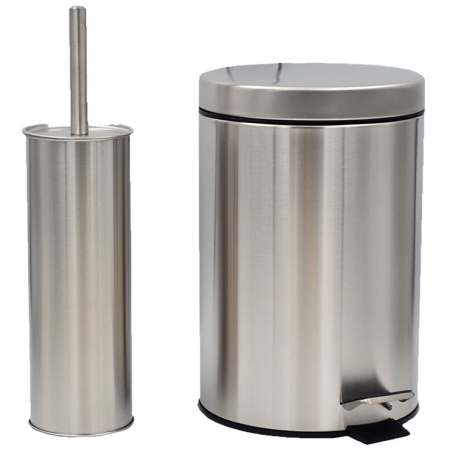 Σετ καδος πεντάλ 7Lt-πιγκάλ ανοξείδωτο ασημί Sidirela E-3561