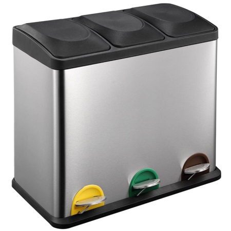 Κάδος ανακύκλωσης τριπλός μεταλλικός Sidirela E-3501