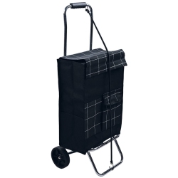 Καρότσι λαϊκής βαρέως τύπου υφασμάτινο Καρώ μαύρο 100εκ Sidirela E-0831