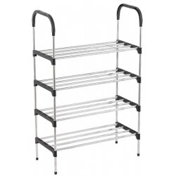 Παπουτσοθήκη-ραφιέρα μεταλλική ασημί 83εκ Sidirela E-3923