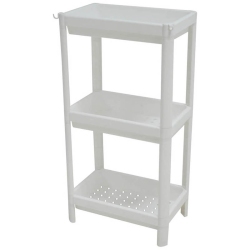 Ραφιέρα αποθήκευσης πλαστική 3 θέσεων λευκή 36x23x70εκ Sidirela E-3808