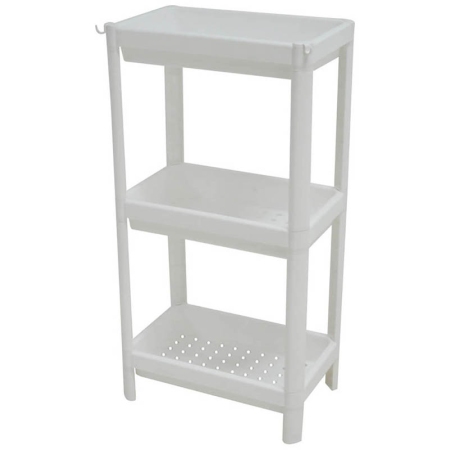 Ραφιέρα αποθήκευσης πλαστική 3 θέσεων λευκή 36x23x70εκ Sidirela E-3808