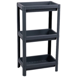 Ραφιέρα αποθήκευσης πλαστική 3 θέσεων γκρι 36x23x70εκ Sidirela E-3808