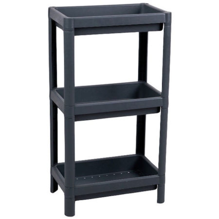 Ραφιέρα αποθήκευσης πλαστική 3 θέσεων γκρι 36x23x70εκ Sidirela E-3808