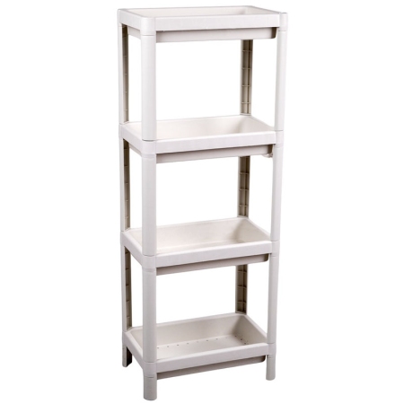 Ραφιέρα αποθήκευσης πλαστική 4 θέσεων λευκή 36x23x100εκ Sidirela E-3809