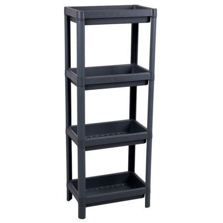 Ραφιέρα αποθήκευσης πλαστική 4 θέσεων γκρι 36x23x100εκ Sidirela E-3809