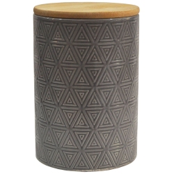 Βάζο αποθήκευσης κεραμικό γκρι 11x16εκ Sidirela E-3856