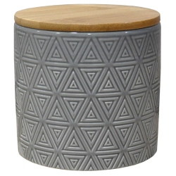 Βάζο αποθήκευσης κεραμικό γκρι 11x11εκ Sidirela E-3857