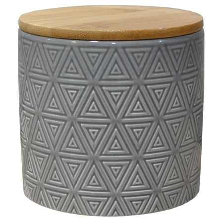 Βάζο αποθήκευσης κεραμικό γκρι 11x11εκ Sidirela E-3857