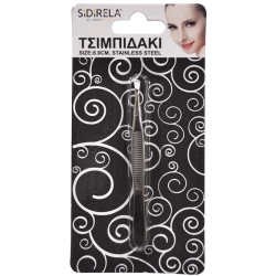 Τσιμπιδάκι φρυδιών ανοξείδωτο ασημί 8.8εκ Sidirela E-4090