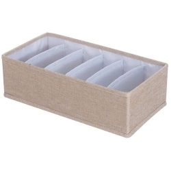 Κουτί αποθήκευσης υφασμάτινο με χωρίσματα μπεζ 32x16x9εκ Sidirela E-4122