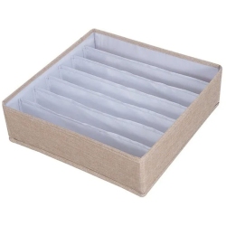 Κουτί αποθήκευσης υφασμάτινο με χωρίσματα μπεζ 32x32x9εκ Sidirela E-4123