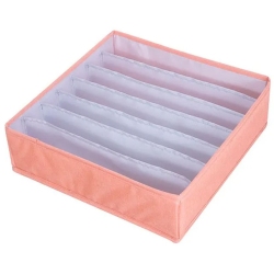 Κουτί αποθήκευσης υφασμάτινο με χωρίσματα ροζ 32x32x9εκ Sidirela E-4123