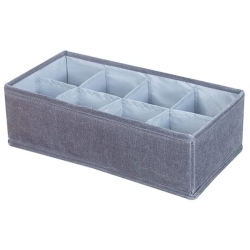 Κουτί αποθήκευσης υφασμάτινο με χωρίσματα γκρι 32x16x9εκ Sidirela E-4124