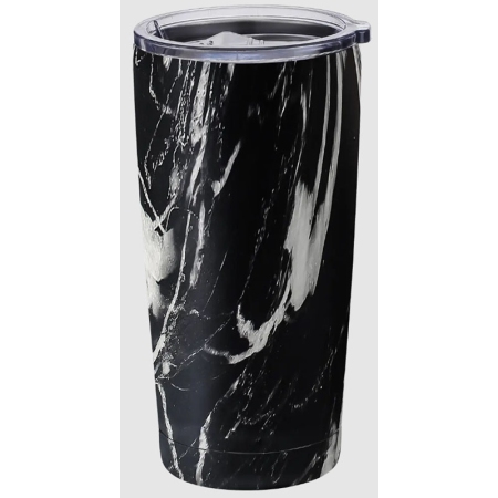 Ποτήρι θερμός ανοξείδωτο Μάρμαρο μαύρο 600ml Sidirela E-4264