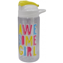 Παγούρι νερού πλαστικό λευκό-κίτρινο 500cc Sidirela E-0112