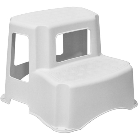 Σκαλοκάθισμα πλαστικό λευκό 37x37x29εκ Sidirela E-0246