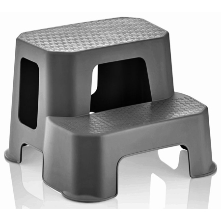 Σκαλοκάθισμα πλαστικό ανθρακί 39x38x28.5εκ Sidirela E-0246