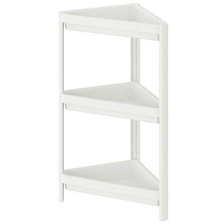 Ραφιέρα αποθήκευσης γωνία πλαστική 3 θέσεων λευκή 43x25.5x70.5εκ Sidirela E-2971