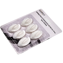 Κρεμάστρες σετ 6 τεμαχίων αυτοκόλλητες λευκό 2.5x2x4εκ Sidirela E-3485