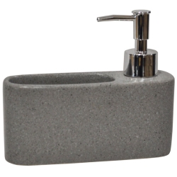 Dispenser με θήκη για σφουγγάρι κεραμικό γκρι 17x5x14εκ Sidirela E-1995
