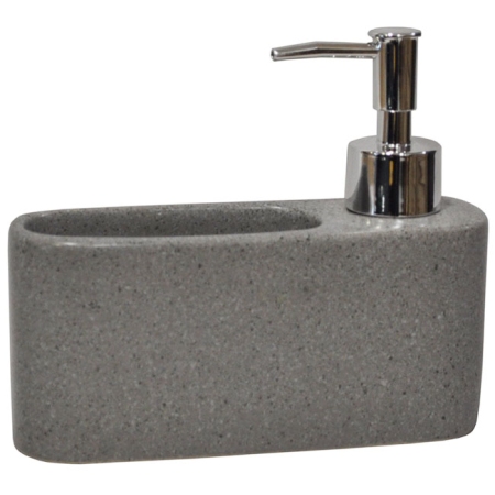 Dispenser με θήκη για σφουγγάρι κεραμικό γκρι 17x5x14εκ Sidirela E-1995